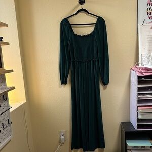Tanou Dark Green Long Sleeve Jumpsuit Size Medium
